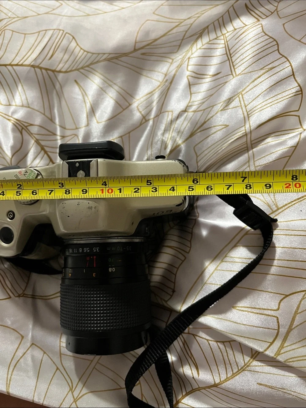 Yashica 35-70mm Camera in White and Black with Zoom Lens